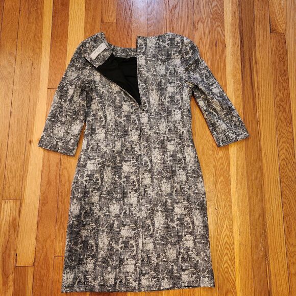 MM. Lafleur Women's Etsuko 3/4 Sleeve "Crackle" Sheath Dress with Pockets, Sz 6 - Picture 10 of 12